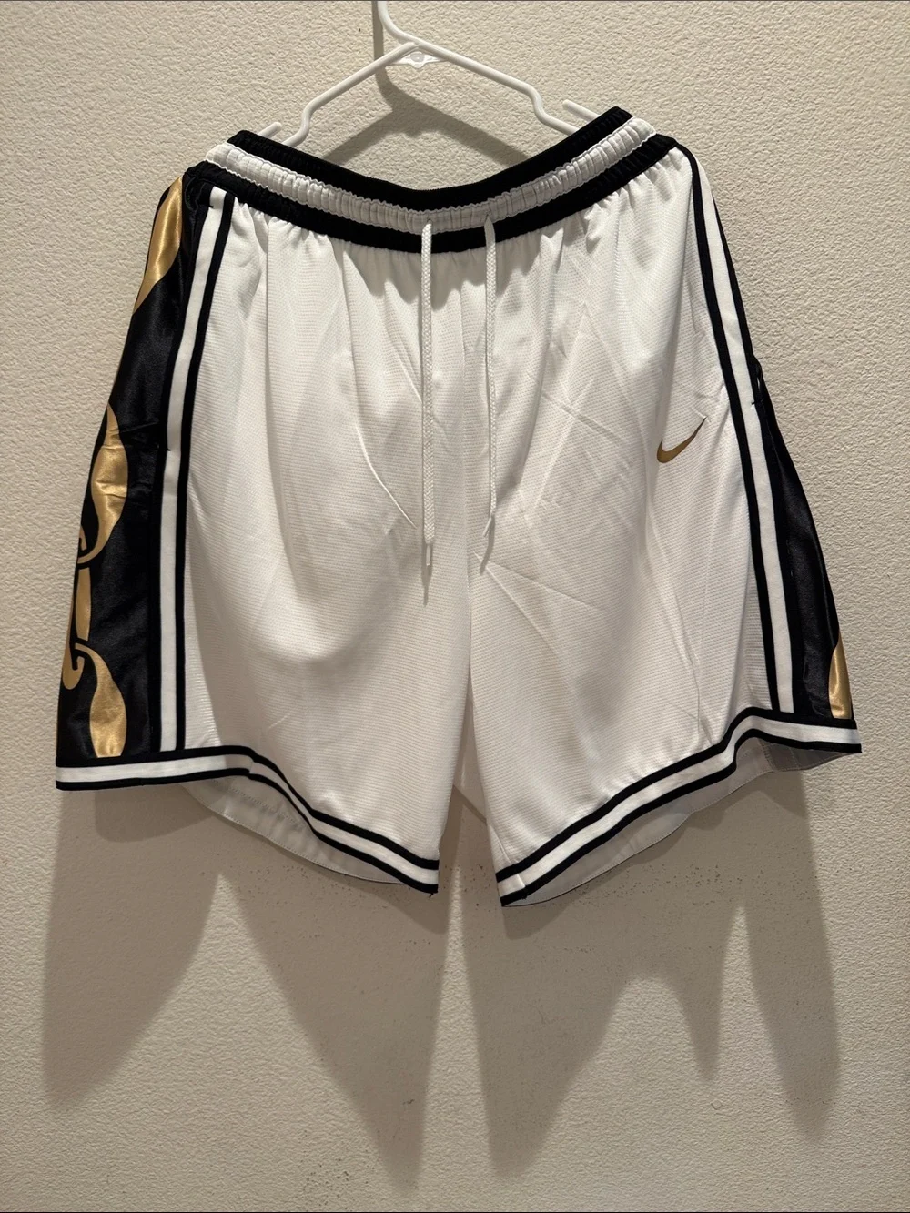 Nike White Shorts with Black & Gold Trim